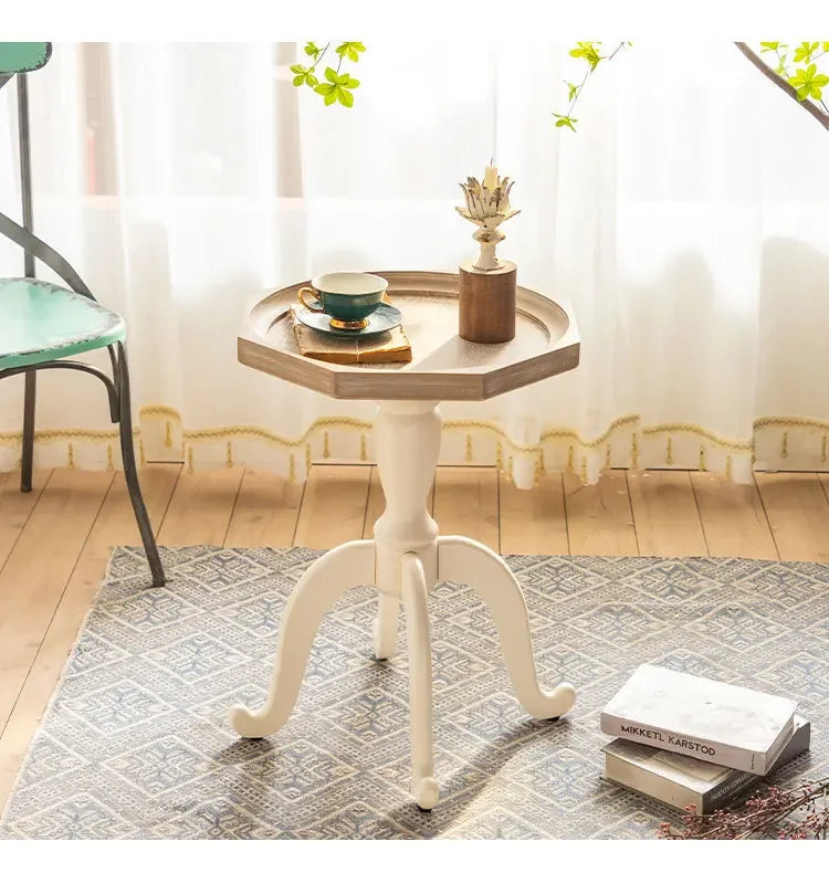 Farmhouse end Table, Cocktail Table Set, Modern Circle Hand-Crafted Natural Wood Finsh Small Side and End Table Sets,Natural