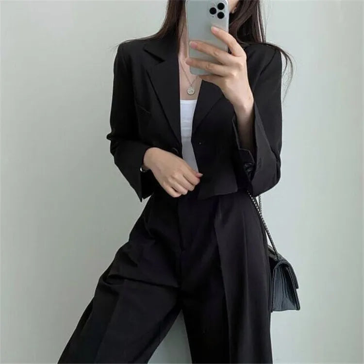 New Spring and Autumn Casual British Style Suit Women's Fashion Pants Suit