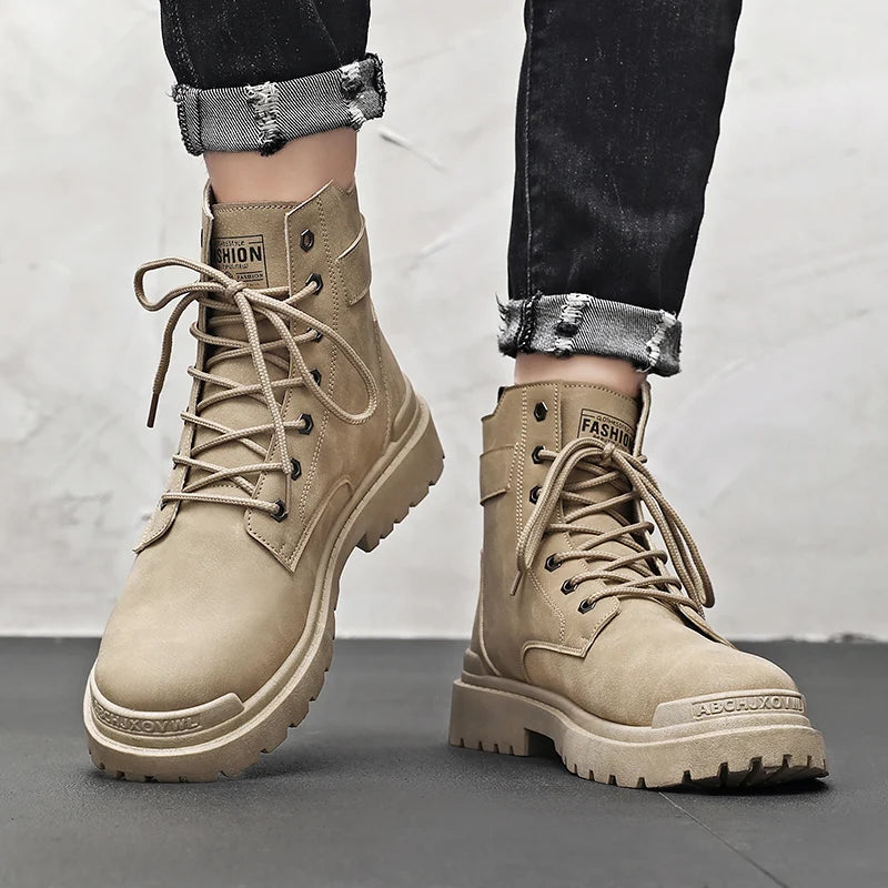 Men's Winter Boots Offer Safety Work Shoes Mens Shooes Men Motorcycle Boot Ankle Snow High Military Man Tactical Army Working