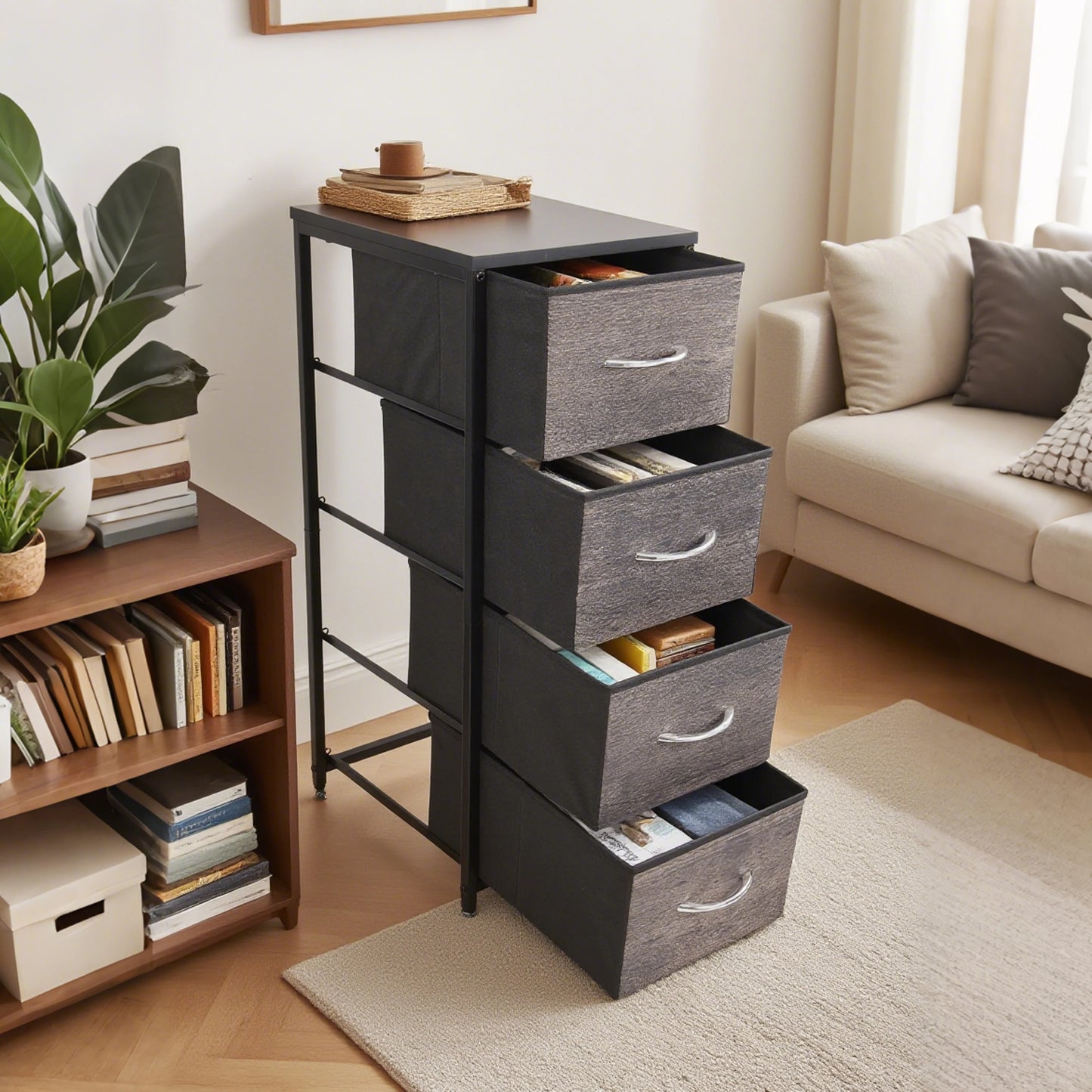Fabric Drawer Storage Cabinet Home Furniture for Kitchen, Bedroom, Office, Study
