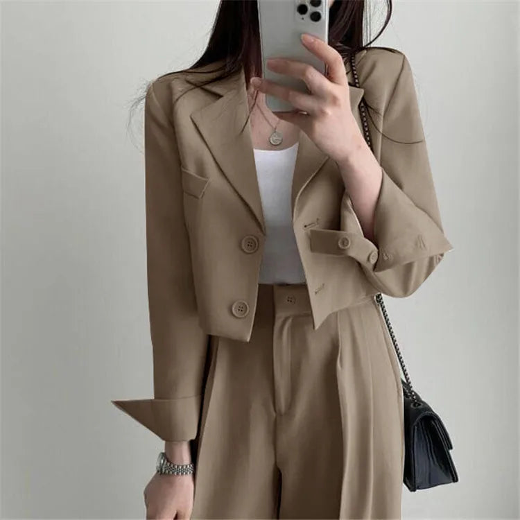New Spring and Autumn Casual British Style Suit Women's Fashion Pants Suit