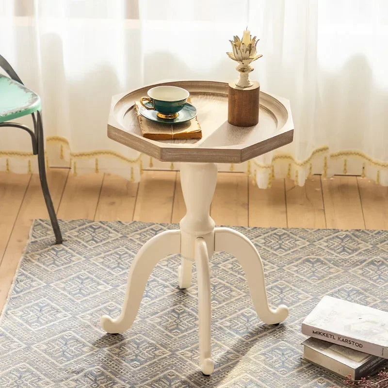 Farmhouse end Table, Cocktail Table Set, Modern Circle Hand-Crafted Natural Wood Finsh Small Side and End Table Sets,Natural