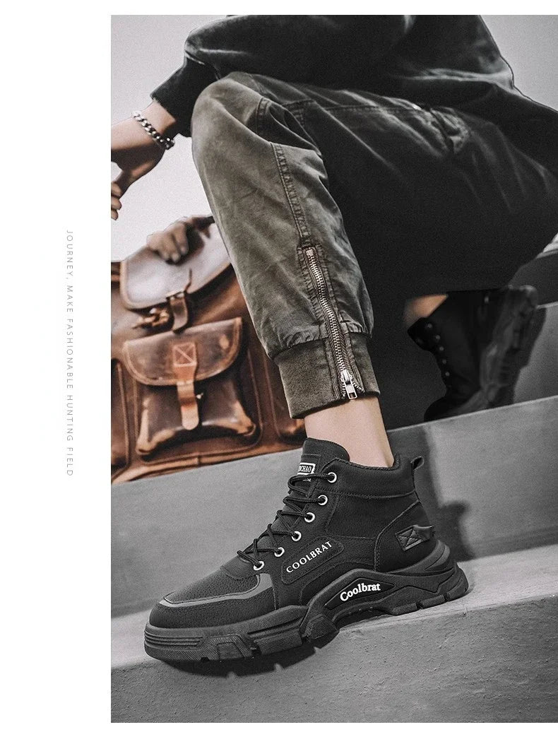 Men Shoes Four Seasons Short Boots New British Style Fashion Anti Slip Comfortable Mountaineering Boots Sports Casual Shoes