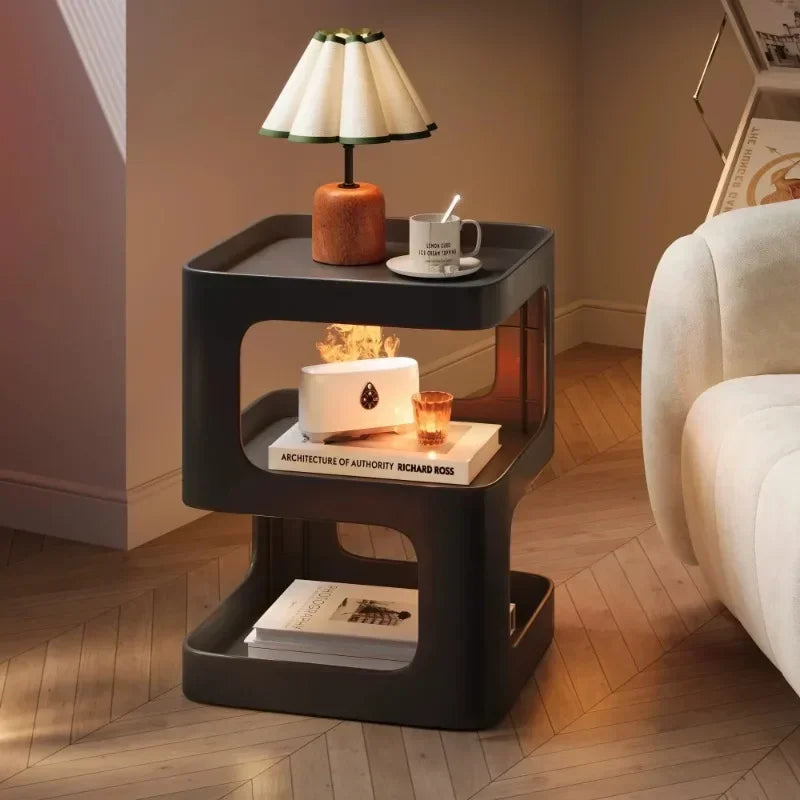 Light Luxury Sofa Table Modern Minimalist Bedside Table Creative Computer Desk Solid Color Shelf Living Room Small Coffee Table