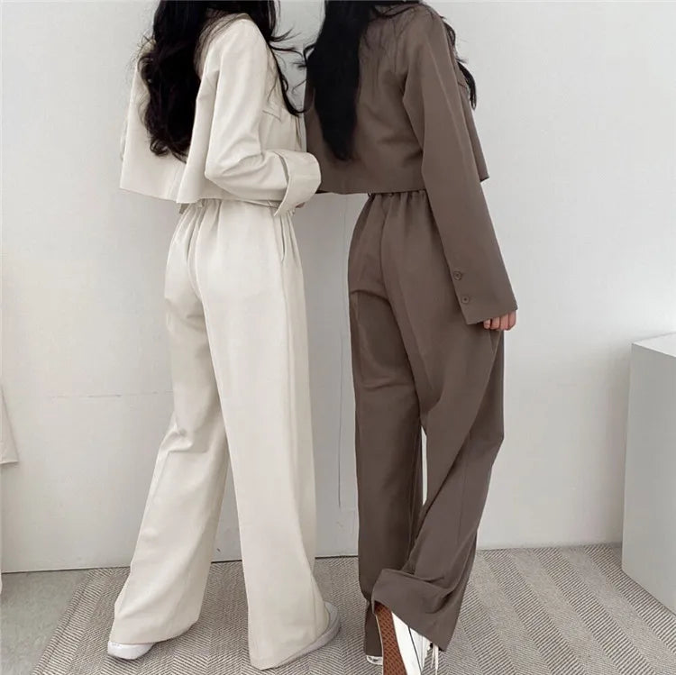 New Spring and Autumn Casual British Style Suit Women's Fashion Pants Suit