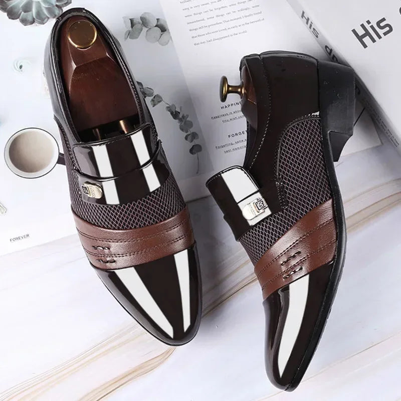 Men's Slip on Dress Shoes for Men Oxfords Fashion Business Dress male Shoes Classic Leather Men's Suits 2025