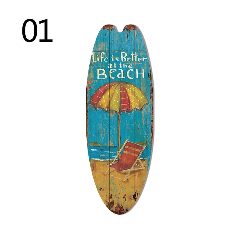 Retro Surfboard Wall Sign