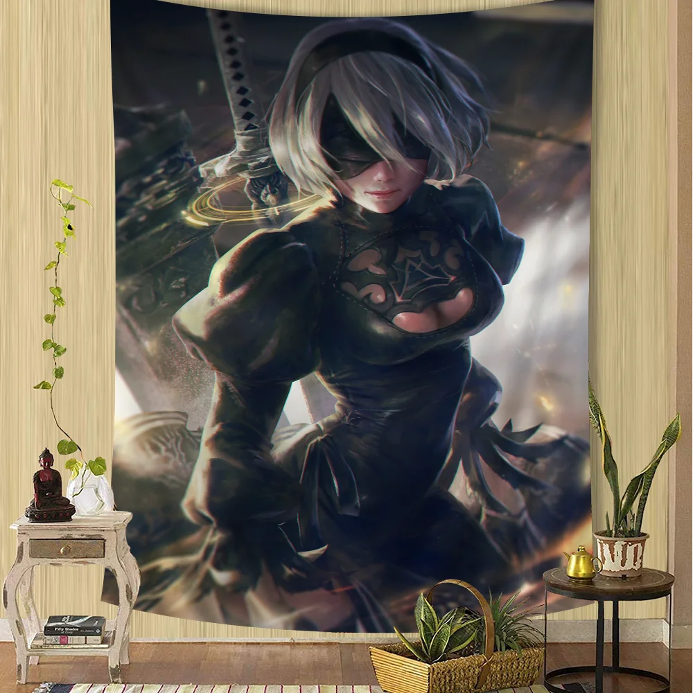NieR Automata Cartoon Tapestry Home Decoration hippie bohemian decoration divination Home Decor