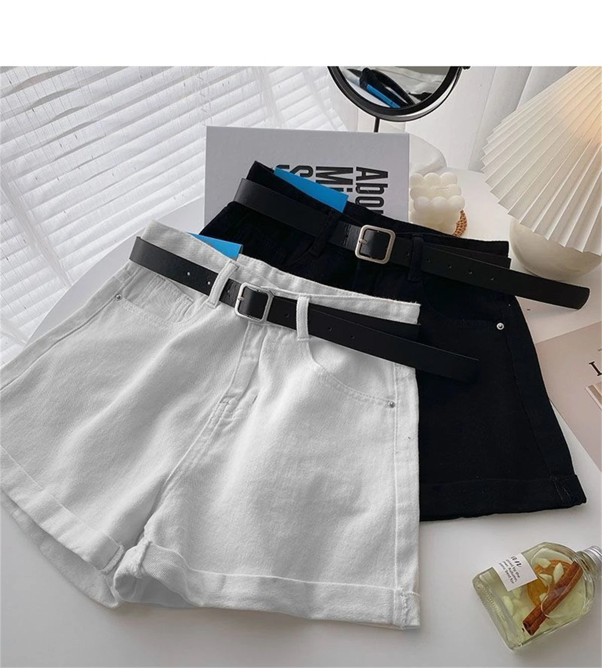 Women High Waist Denim Shorts Sexy Girl Spring Summer New In Short Jeans Wide Leg A Line Y2K Hot Pants Cowboy Casual Streetwear