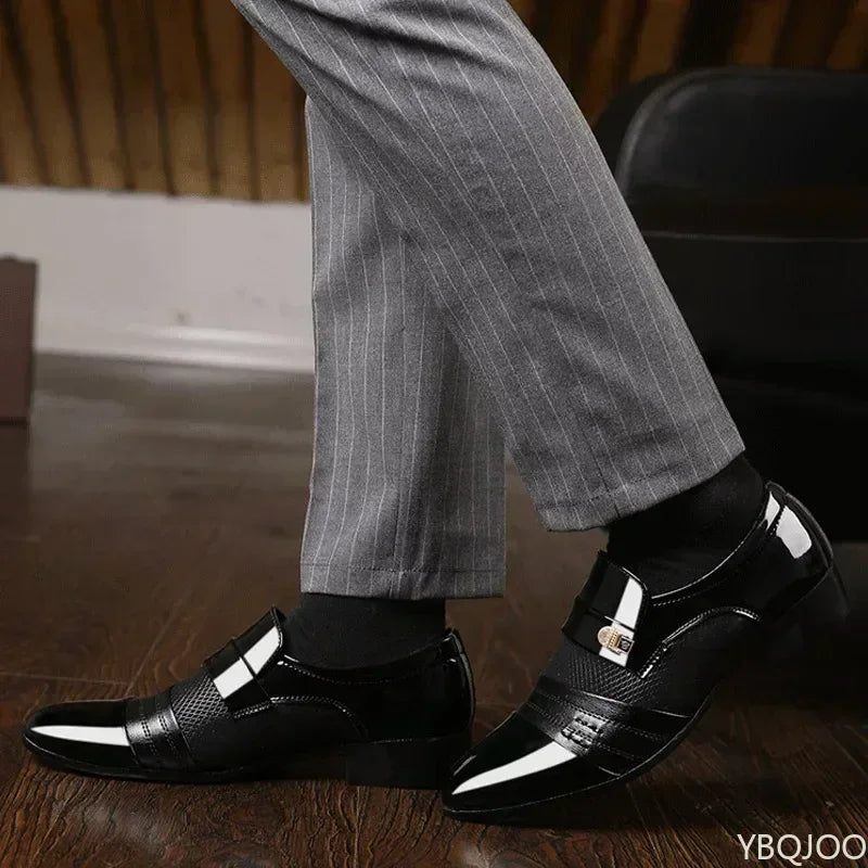Men's Slip on Dress Shoes for Men Oxfords Fashion Business Dress male Shoes Classic Leather Men's Suits 2025