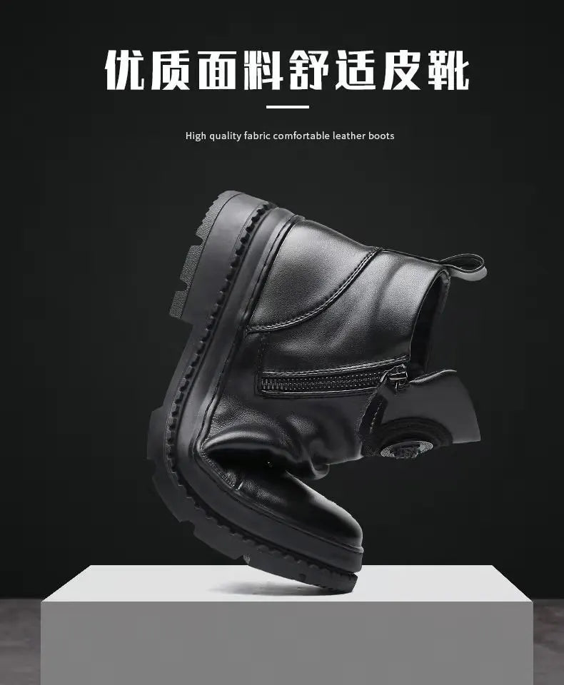 Chelsea Boots for Men Business Office Formal Dress Shoes Men Casual High-top Ankle Boots Men Platform Boots