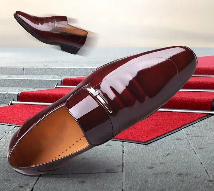 Dress Shoes Man Spring Autumn Official Casual Business Legitimate Leather Elegant Social Shoe for Men and Classic Gentleman 39