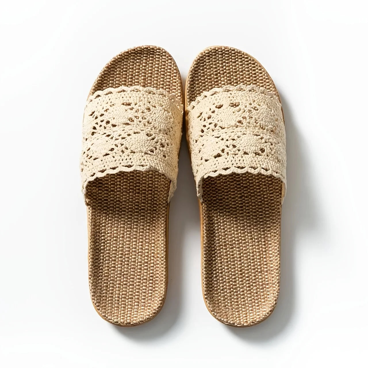 Summer Ladies' Lace Slippers Internet Famous Home Use Anti-Slip Linen Slippers for Women Comfortable Floor Slippers