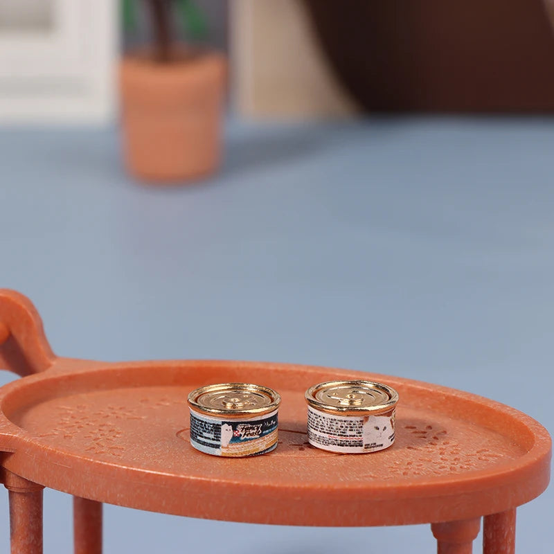 1/12 Dollhouse Simulation Cat Can Dollhouse Mini Cat Food Toy Dolls House Home Decorations Pretend Play Toys