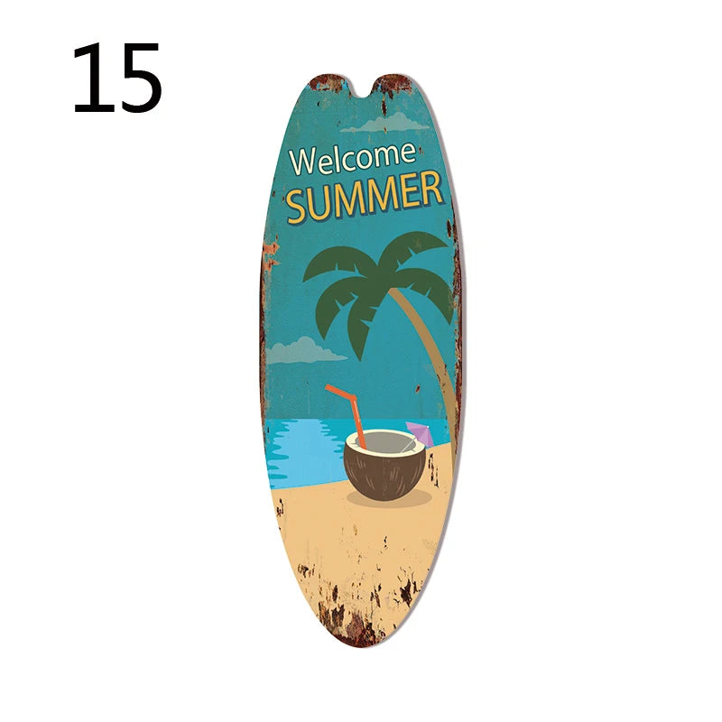 Retro Surfboard Wall Sign