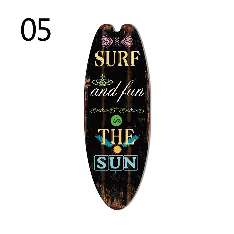 Retro Surfboard Wall Sign