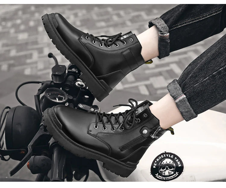 Men's Winter Boots Offer Safety Work Shoes Mens Shooes Men Motorcycle Boot Ankle Snow High Military Man Tactical Army Working