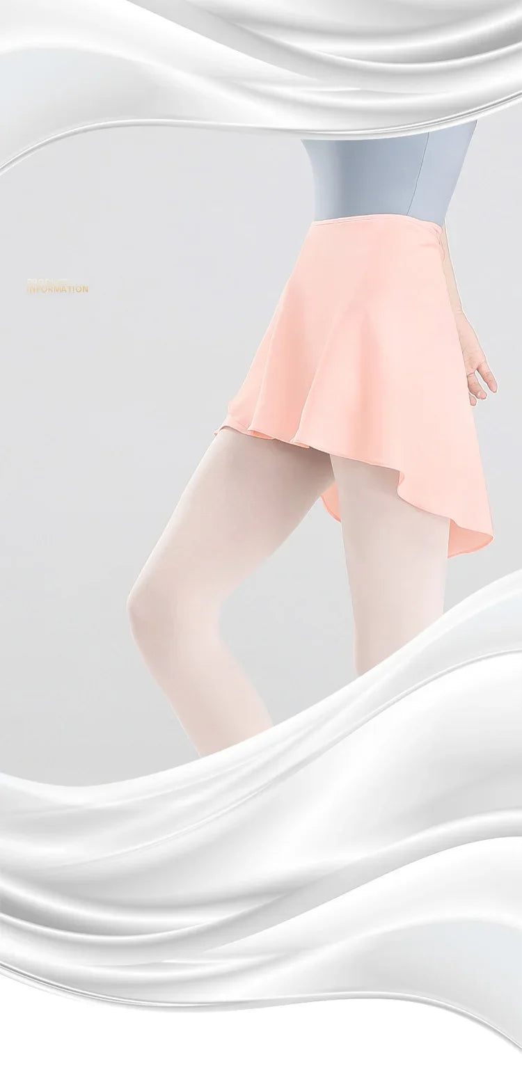 Girls Ballet Skirts Women Dance Short Skirts High Elastic Skirt Ballerina Adult Skate Dancing Yoga Lace Up Chiffon Skirt