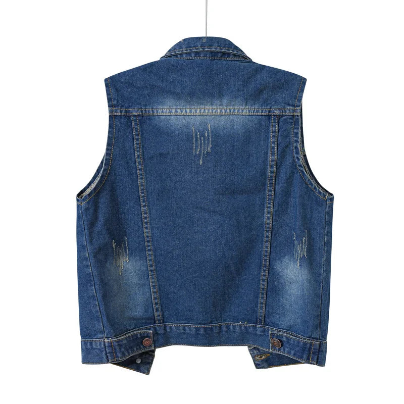 Denim Vest for Women Jacket Spring Streetwear Women Clothing Autumn Coats Fashion Clothes Casual Vintage Elegant Sleeveless