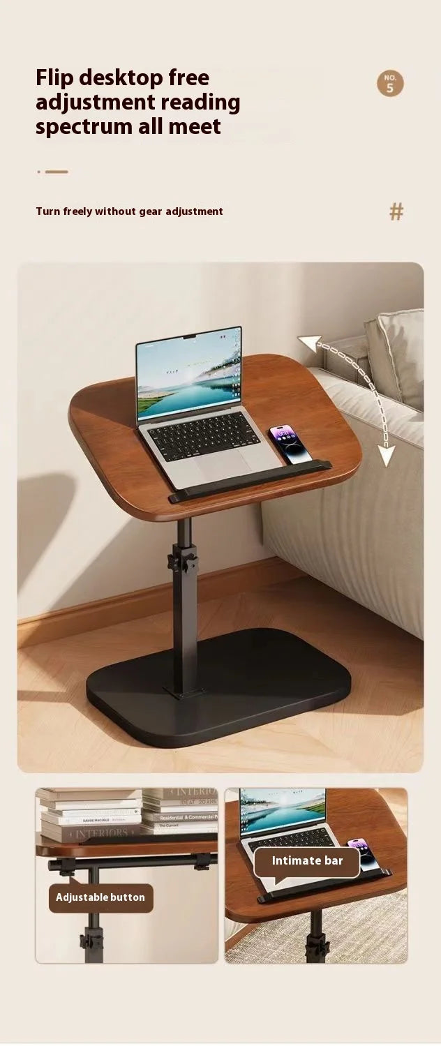 Mobile adjustable edge table Household foldable Mobile Lift Computer Desk Folding living room Desk Dormitory Bedside Table