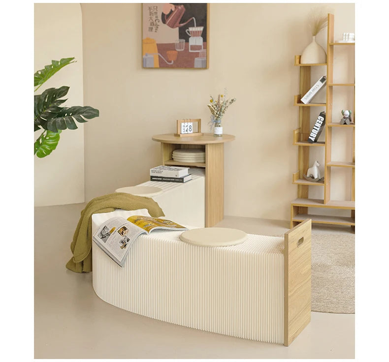 Foldable Screen partition apartment coffee table bench lazy sofa hair stool corrugated low stool organ paper bench furniture