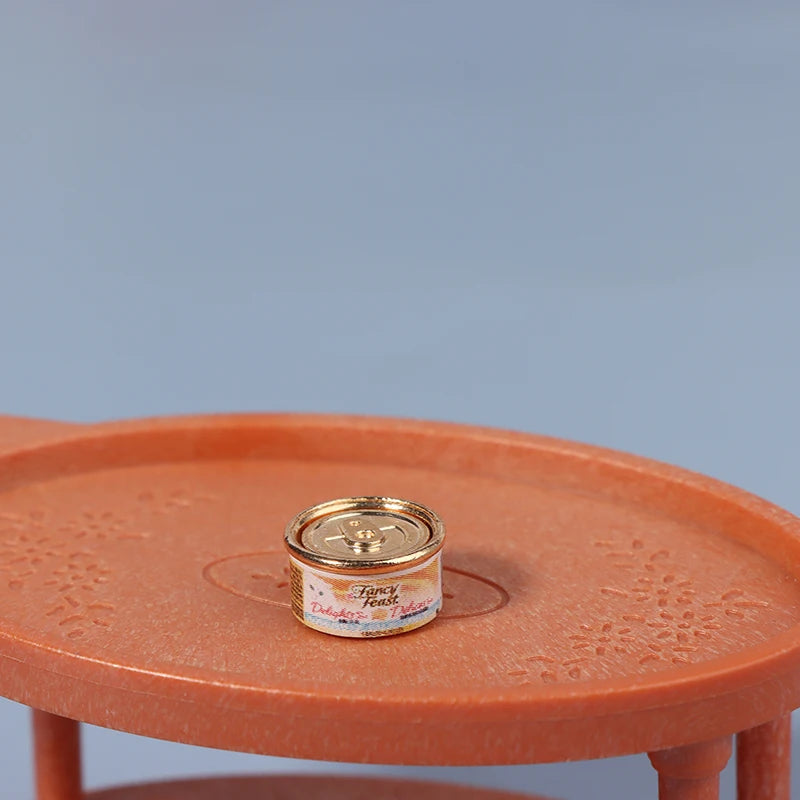 1/12 Dollhouse Simulation Cat Can Dollhouse Mini Cat Food Toy Dolls House Home Decorations Pretend Play Toys