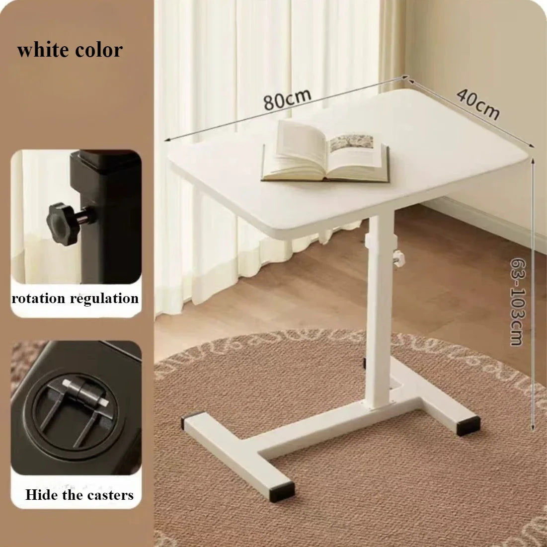 Mobile Bedside Table Household Office Desk Bedroom Folding Tables Student Dormitory Elevating Computer Desk Movable Workbench