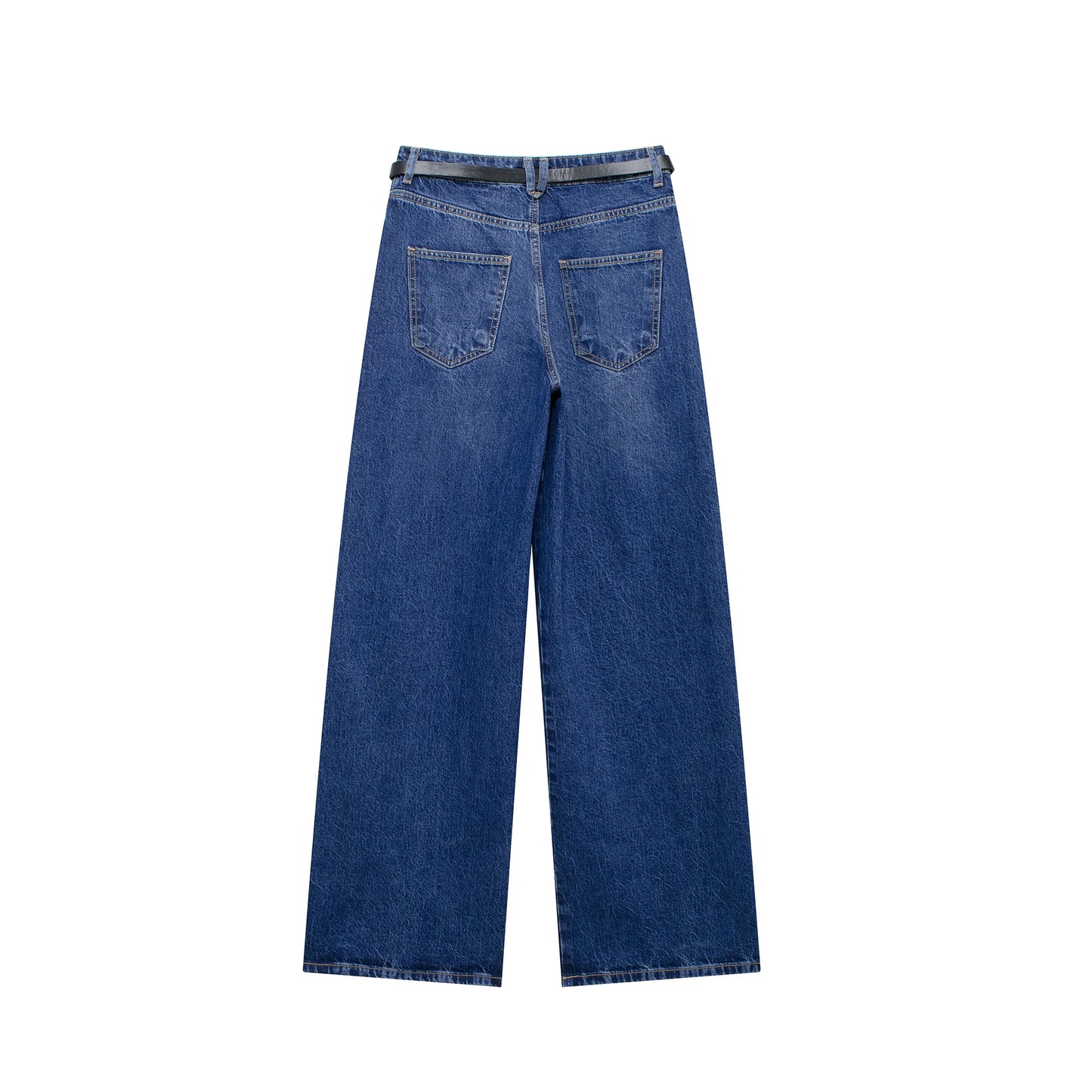 DUOPERI Women 2 piece sets Denim Waistcoat V-Neck Sleevele and Wide Leg Denim Long Trousers Suits Female Chic Lady Casual Outfit