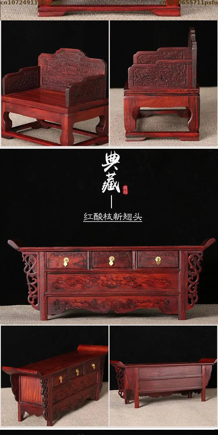 Miniature Antique Furniture Mini Table Models Chinese Handicrafts Doll Houses TV Movie Photographed Scene Retro Furniture Props
