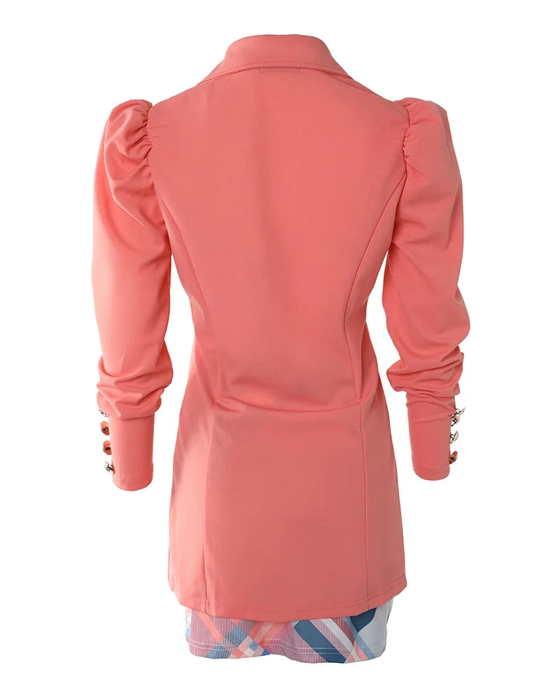 Fashion Versatile Matching Suit and Skirt Women's Casual Floral Print Puff Sleeve Blazer Coat & Skirt Set Ladies Two Piece Suit