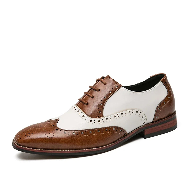 Men Business Dress shoe Colorful Lace up Fashion Man Casual Leather Oxfords shoes Flat Leisure Wedding Party shoe Men Big Size