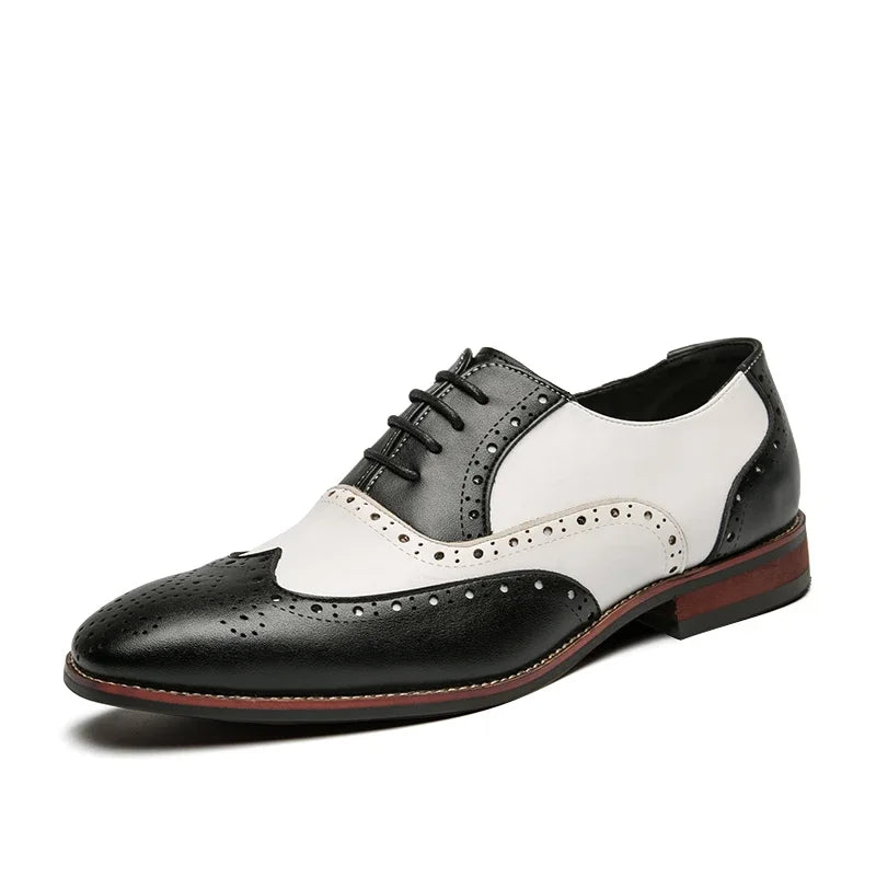 Men Business Dress shoe Colorful Lace up Fashion Man Casual Leather Oxfords shoes Flat Leisure Wedding Party shoe Men Big Size