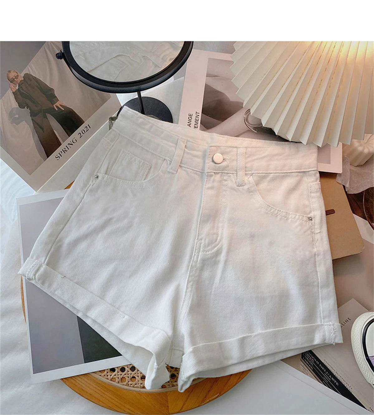 Women High Waist Denim Shorts Sexy Girl Spring Summer New In Short Jeans Wide Leg A Line Y2K Hot Pants Cowboy Casual Streetwear