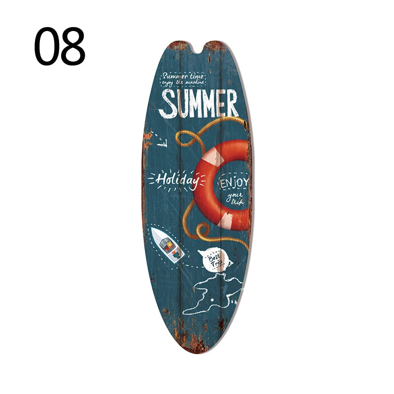 Retro Surfboard Wall Sign