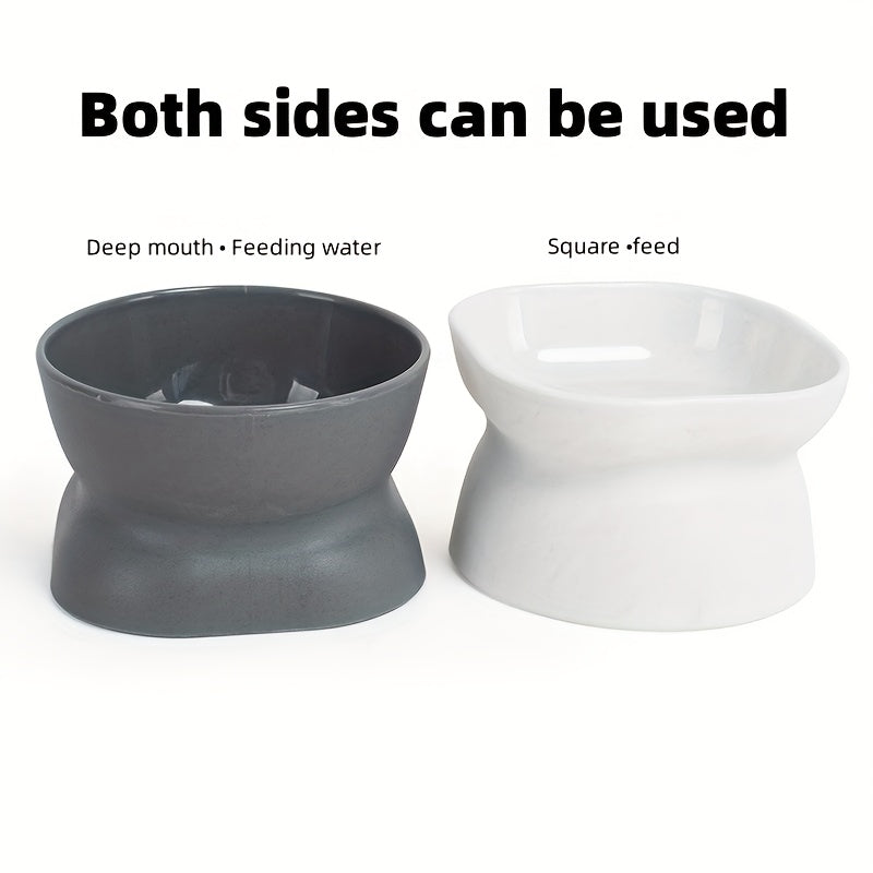Ergonomic Anti-Spill Cat Bowl: Health-Conscious, Sleek Design for Food & Water