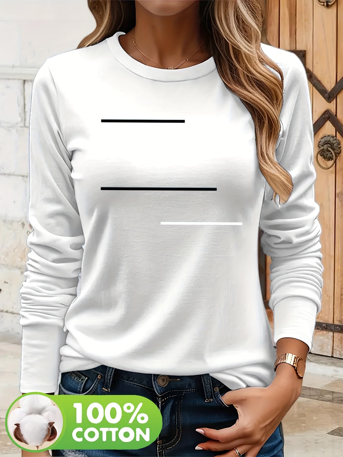 Women's Olive Green Long Sleeve T-Shirt - Minimalist Elegant Top, Soft Everyday Shirt for Casual & Formal Outfits - NC-13210, Allseason Top, Modern Fashion, Durable Clothing, Basic Blouse, Office Wear