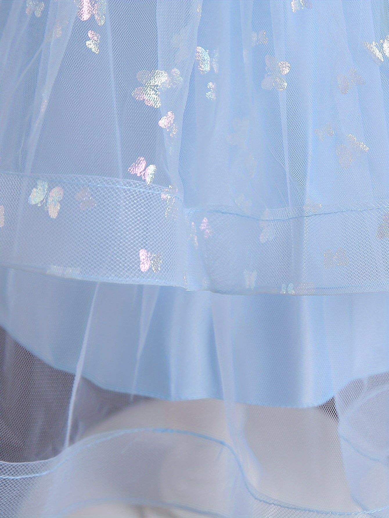 Beautiful Butterfly Ruffle Mesh Tutu Dress - Elegant Girls' Party Dresses for Birthday Gifts - Stylish Solid Colors, Ruffled Design, and Flowy Mesh Fabric