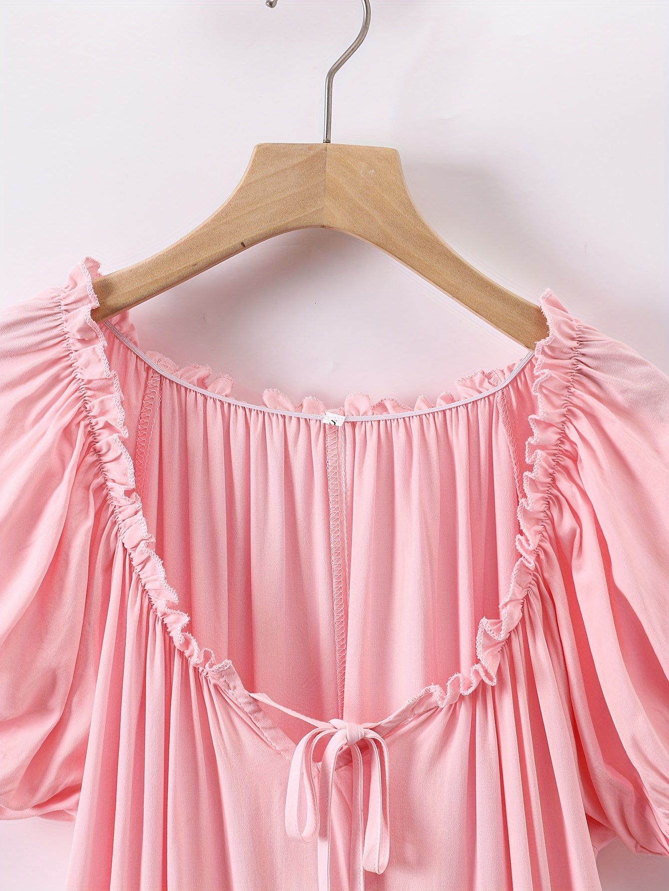 Romantic Lace Trim Princess Nightdress - Soft, Sweet, and Cute V-Neck Ruffle Hem Sleep Dress for Women - Comfortable, Breathable, and Relaxed Fit Sleepwear & Dresses for a Good Night's Sleep