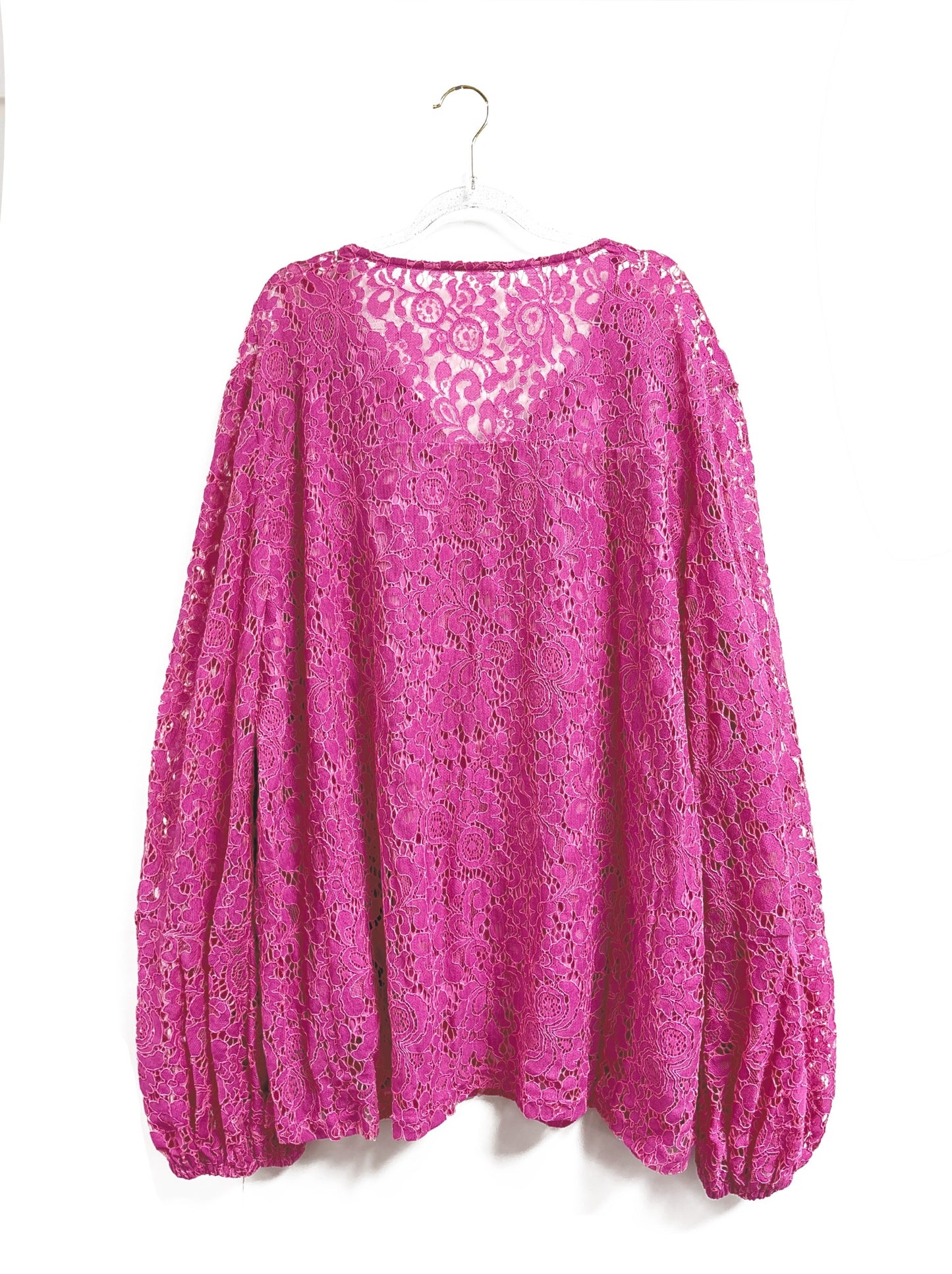 Plus Size Boho Blouse, Women's Plus Solid Lace Lantern Sleeve Tassel Trim V Neck Tunic Shirt Top