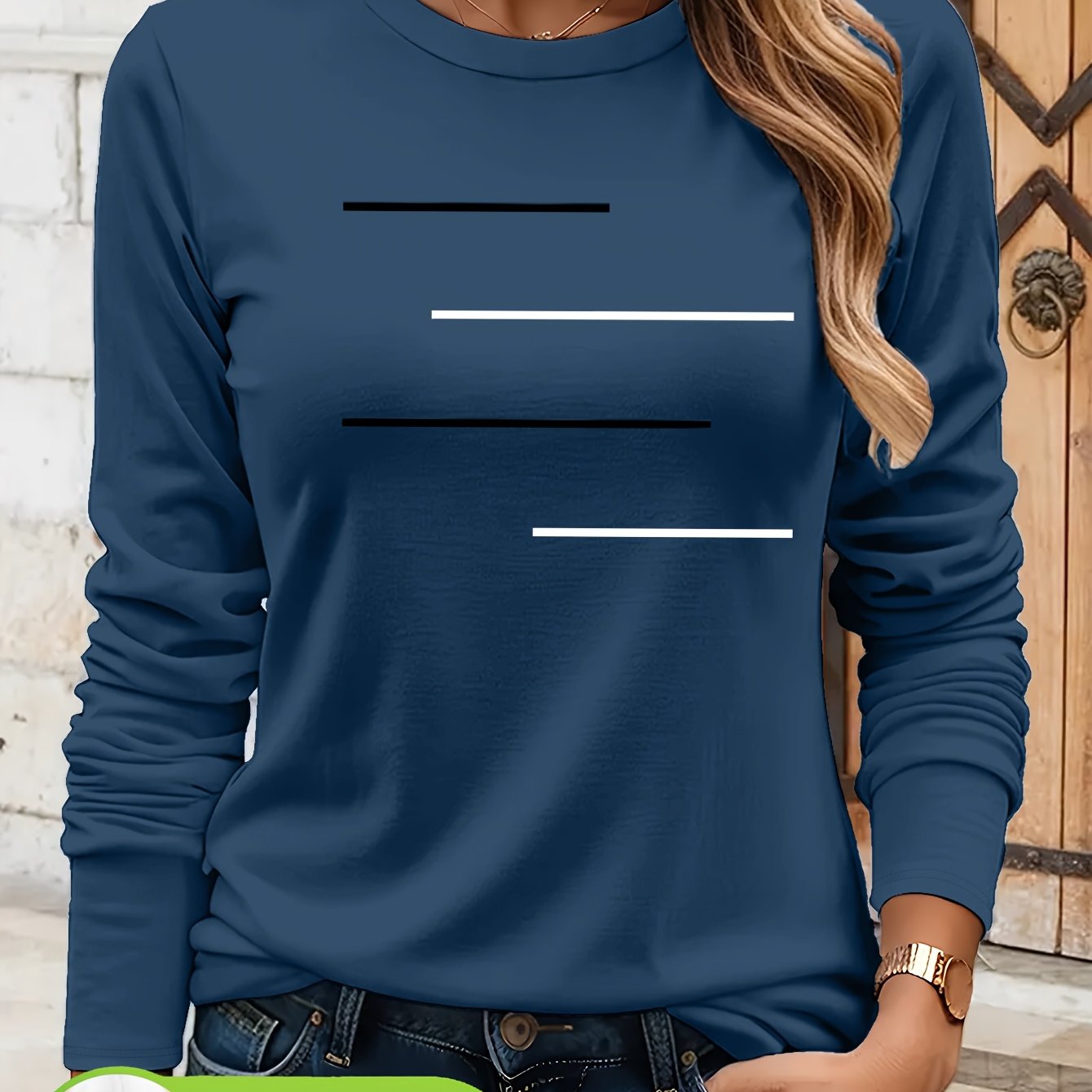 Women's Olive Green Long Sleeve T-Shirt - Minimalist Elegant Top, Soft Everyday Shirt for Casual & Formal Outfits - NC-13210, Allseason Top, Modern Fashion, Durable Clothing, Basic Blouse, Office Wear