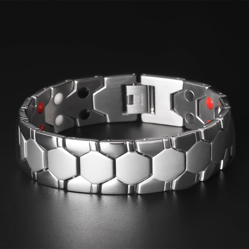 4 Elements Domineering And Fashionable Titanium Steel Bracelet Spherical Energy Magnet Bracelet Health Gift Gift For Family And Friends