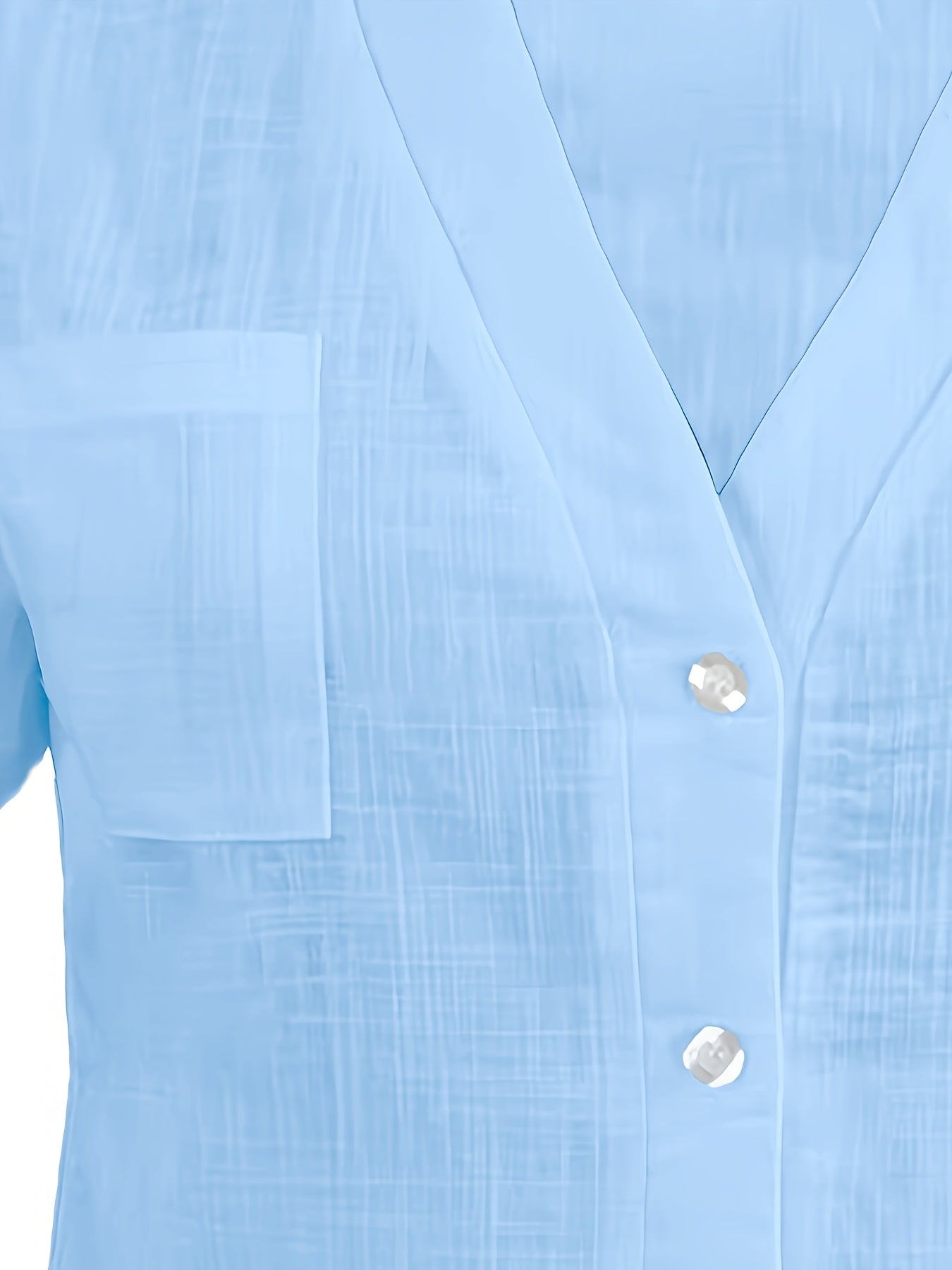 Women's Casual Blouse - Soft Pink Everyday shirt, Button-Front Placket, Non-Stretch Fabric for Office, Brunch, Lounge - Machine Washable All-Season Women's Blouse, Office Attire, Textured Fabric, Comfortable Wear, Versatile T
