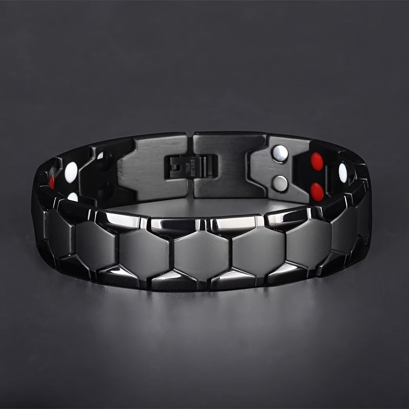 4 Elements Domineering And Fashionable Titanium Steel Bracelet Spherical Energy Magnet Bracelet Health Gift Gift For Family And Friends