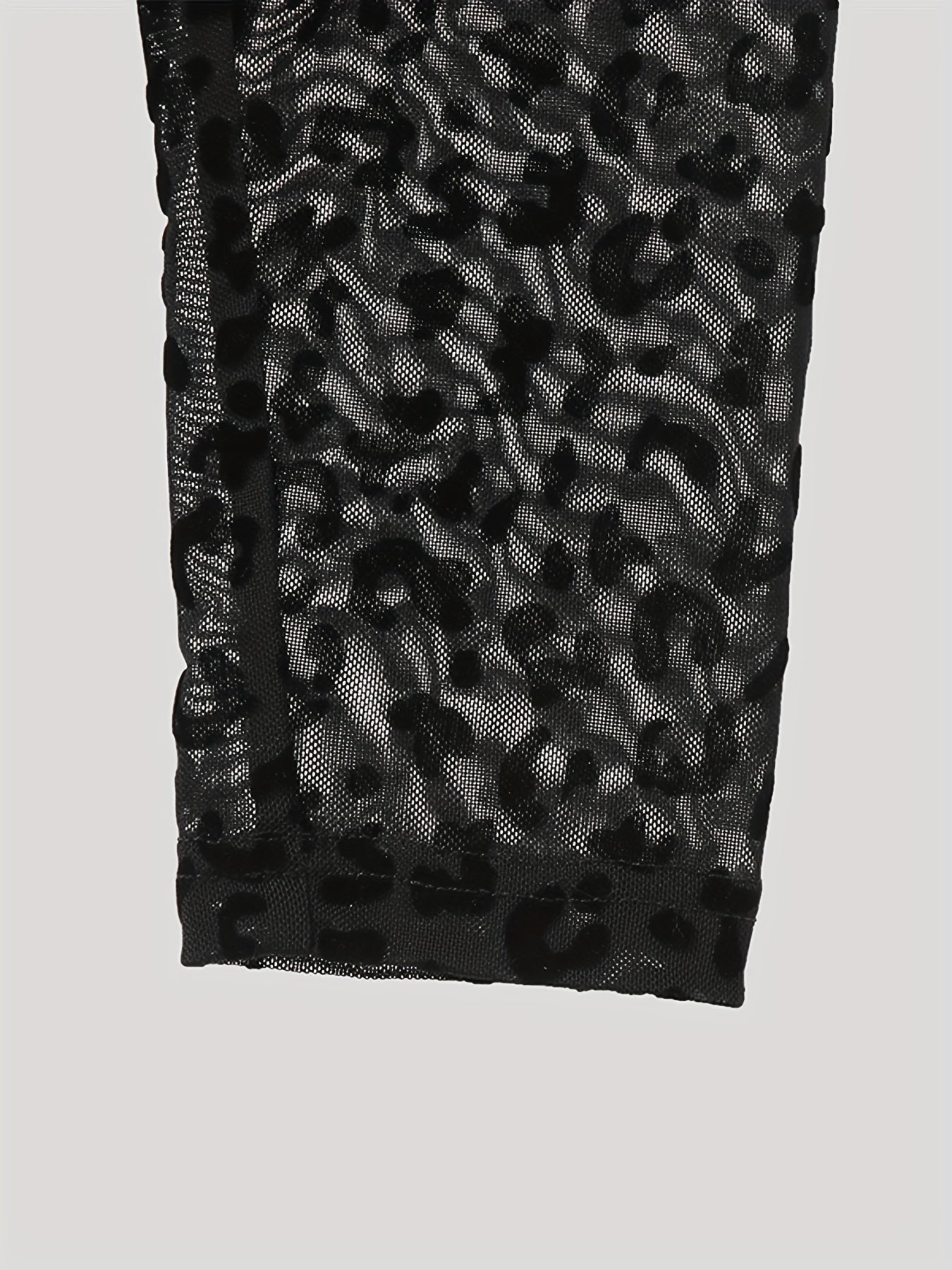 Mens O-neck Mesh Shirt Leopard Pattern See Through Blouse Party Sexy Shirt Pullover