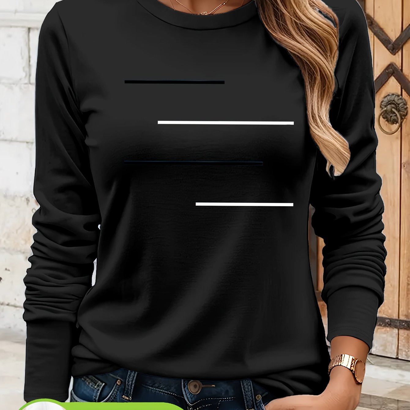 Women's Olive Green Long Sleeve T-Shirt - Minimalist Elegant Top, Soft Everyday Shirt for Casual & Formal Outfits - NC-13210, Allseason Top, Modern Fashion, Durable Clothing, Basic Blouse, Office Wear