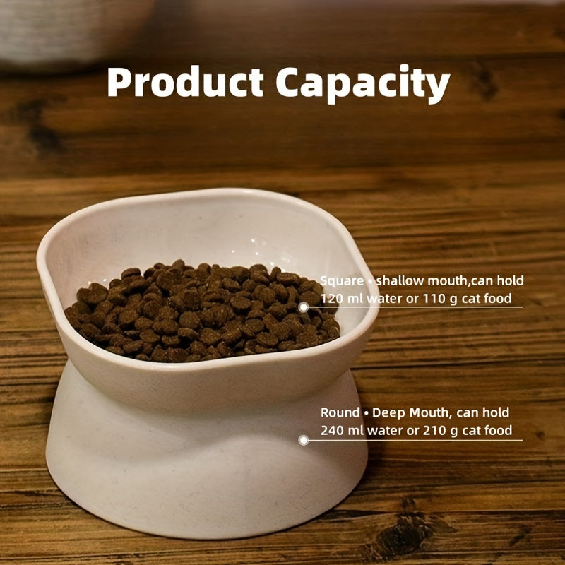 Ergonomic Anti-Spill Cat Bowl: Health-Conscious, Sleek Design for Food & Water