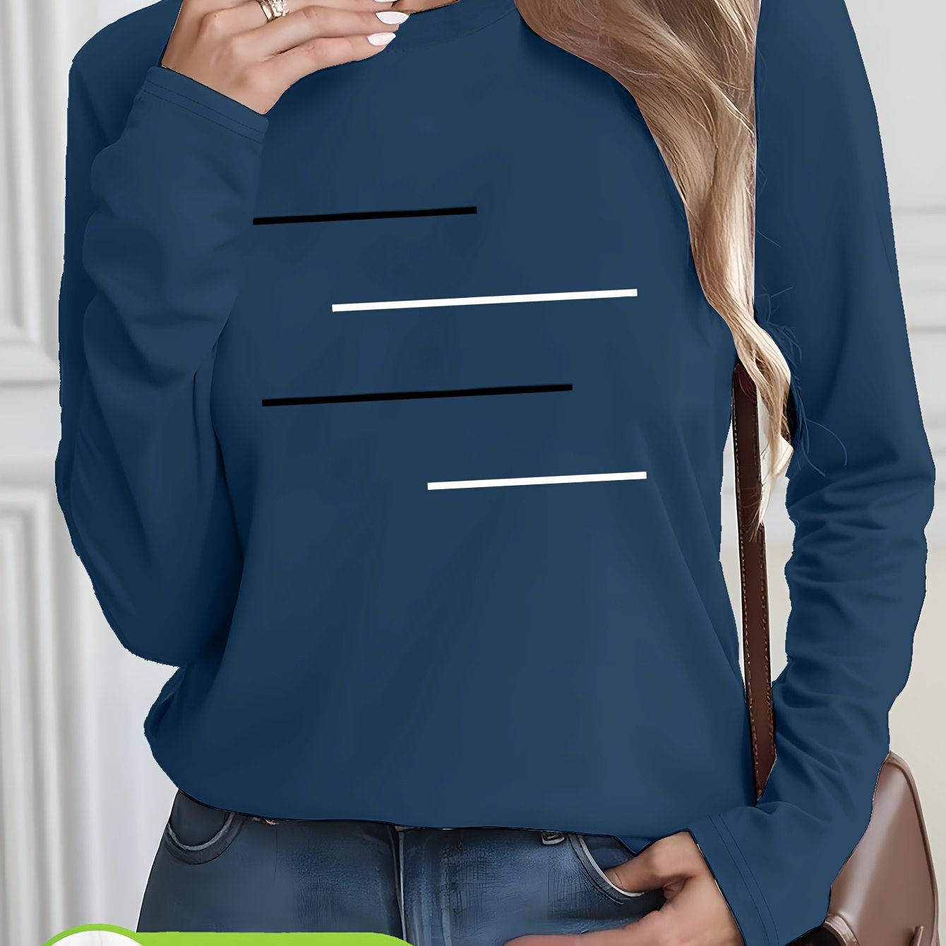 Women's Olive Green Long Sleeve T-Shirt - Minimalist Elegant Top, Soft Everyday Shirt for Casual & Formal Outfits - NC-13210, Allseason Top, Modern Fashion, Durable Clothing, Basic Blouse, Office Wear