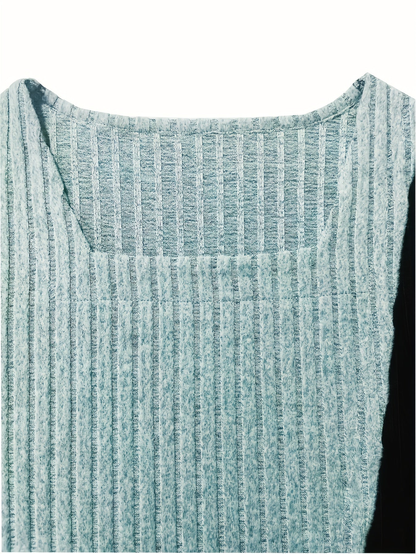 Women'S Casual Square Neck Long Sleeve Top, Asymmetrical Solid Color Knit Polyester Blouse with Spandex, Fashionable Spring/Fall Outerwear, 230gsm Fabric Weight