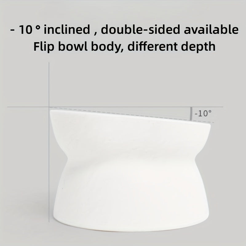 Ergonomic Anti-Spill Cat Bowl: Health-Conscious, Sleek Design for Food & Water