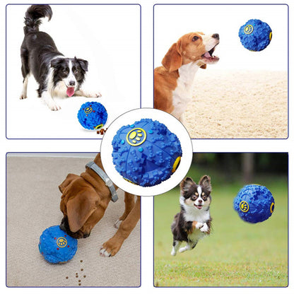 Interactive Dog Chew Toy Ball with Treat Dispenser - Durable Food-Dispensing Squeaky Toy for Teething Puppies & Dental Health, All Breeds, Black with Green & Yellow Patterns, Plastic Material
